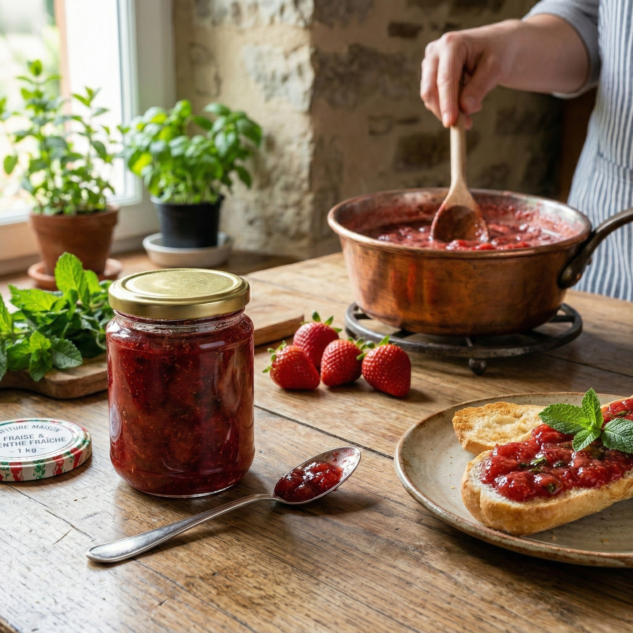🍓 Le Secret de la Confiture Maison : Fraise & Menthe Fraîche Image