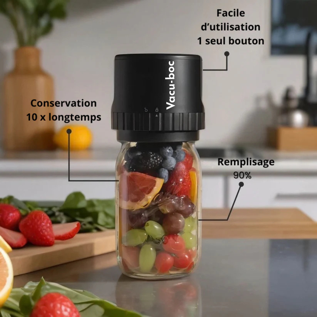 Vacu-Boc® – Kit de mise sous vide pour bocaux